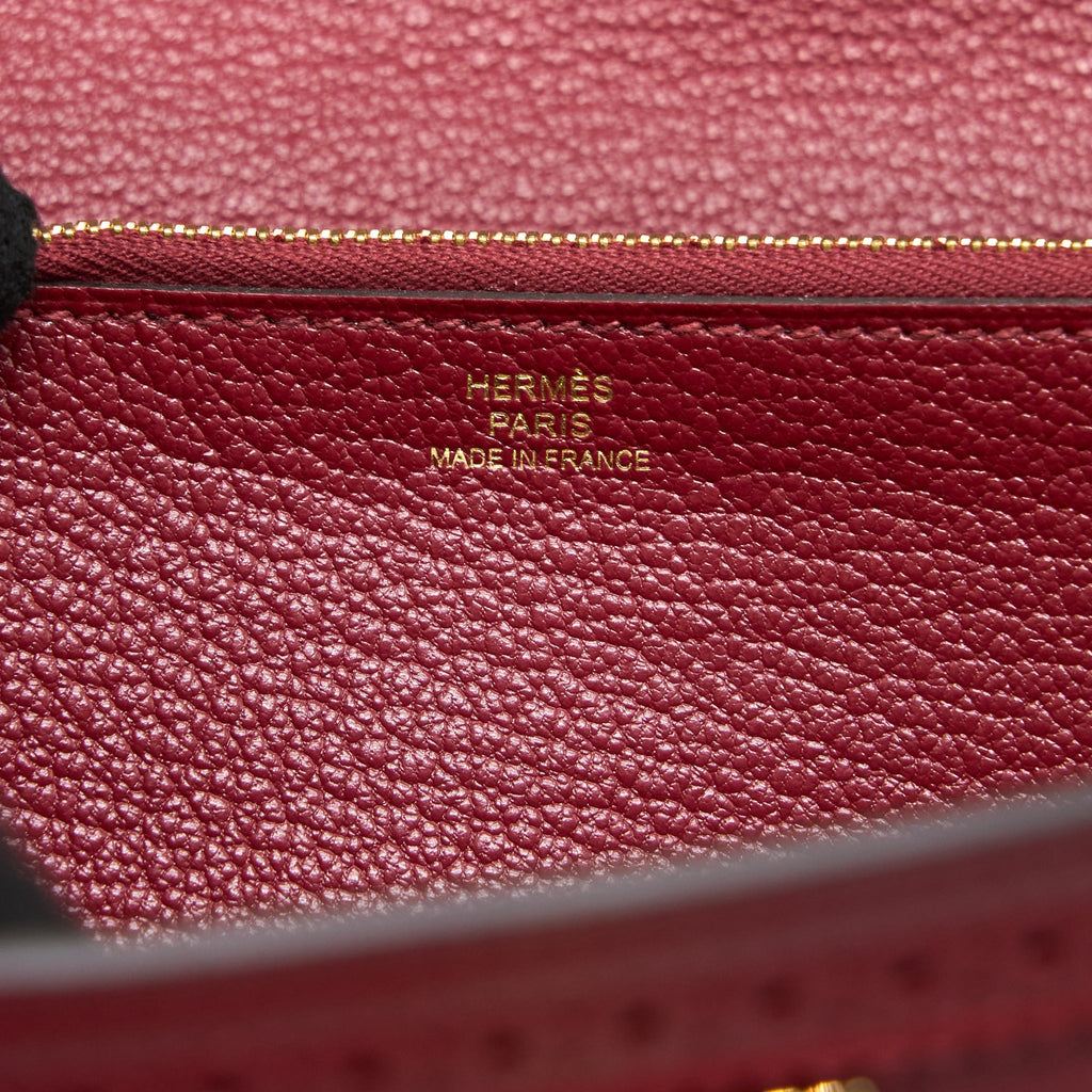 HERMES KELLY CLASSIC GHILLIES WALLET SWIFT K1 ROUGE GRENAT GHW