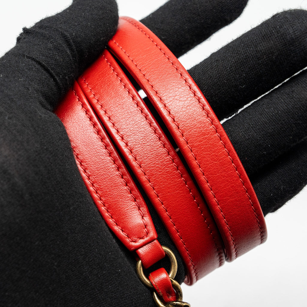 CHANEL MEDIUM COCO CURVE FLAP BAG CALFSKIN RED GHW