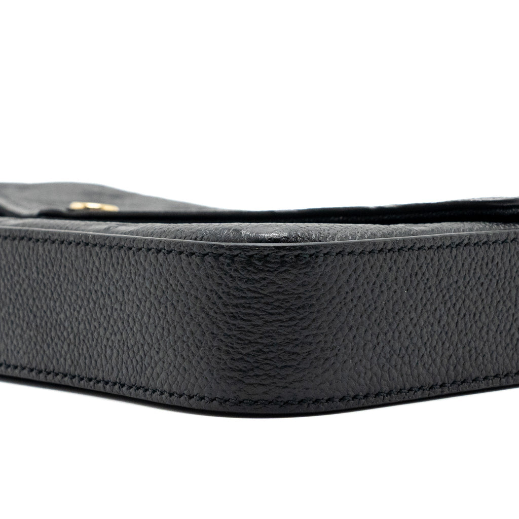 LOUIS VUITTON FELICIE POCHETTE MONOGRAM EMPREINTE BLACK GHW(NEW VERSION)