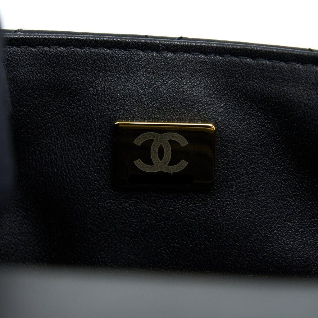 CHANEL CLASSIC MINI SQUARE FLAP BAG LAMBSKIN BLACK LGHW (MICROCHIP)