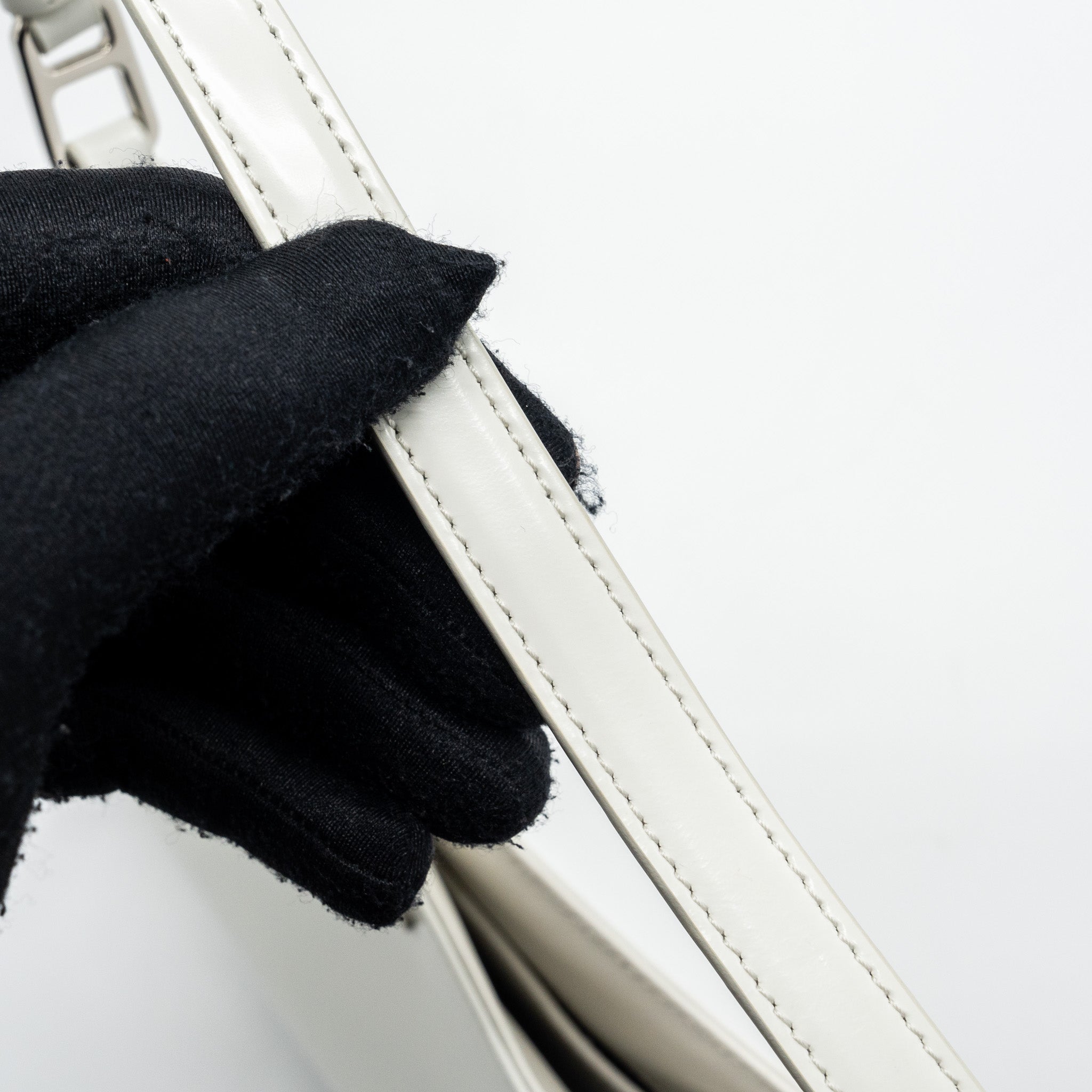 PRADA CLEO SHOULDER BAG BRUSHED LEATHER WHITE SHW