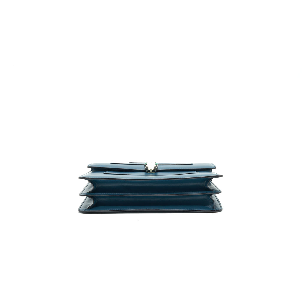 BVLGARI SERPENTI FOREVER TOP HANDLE BAG DARK GREEN