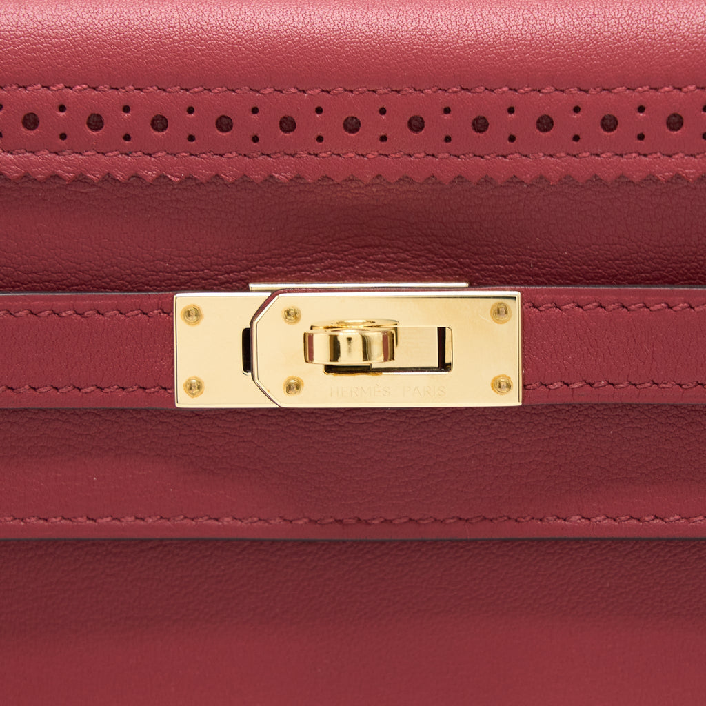 HERMES KELLY CLASSIC GHILLIES WALLET SWIFT K1 ROUGE GRENAT GHW