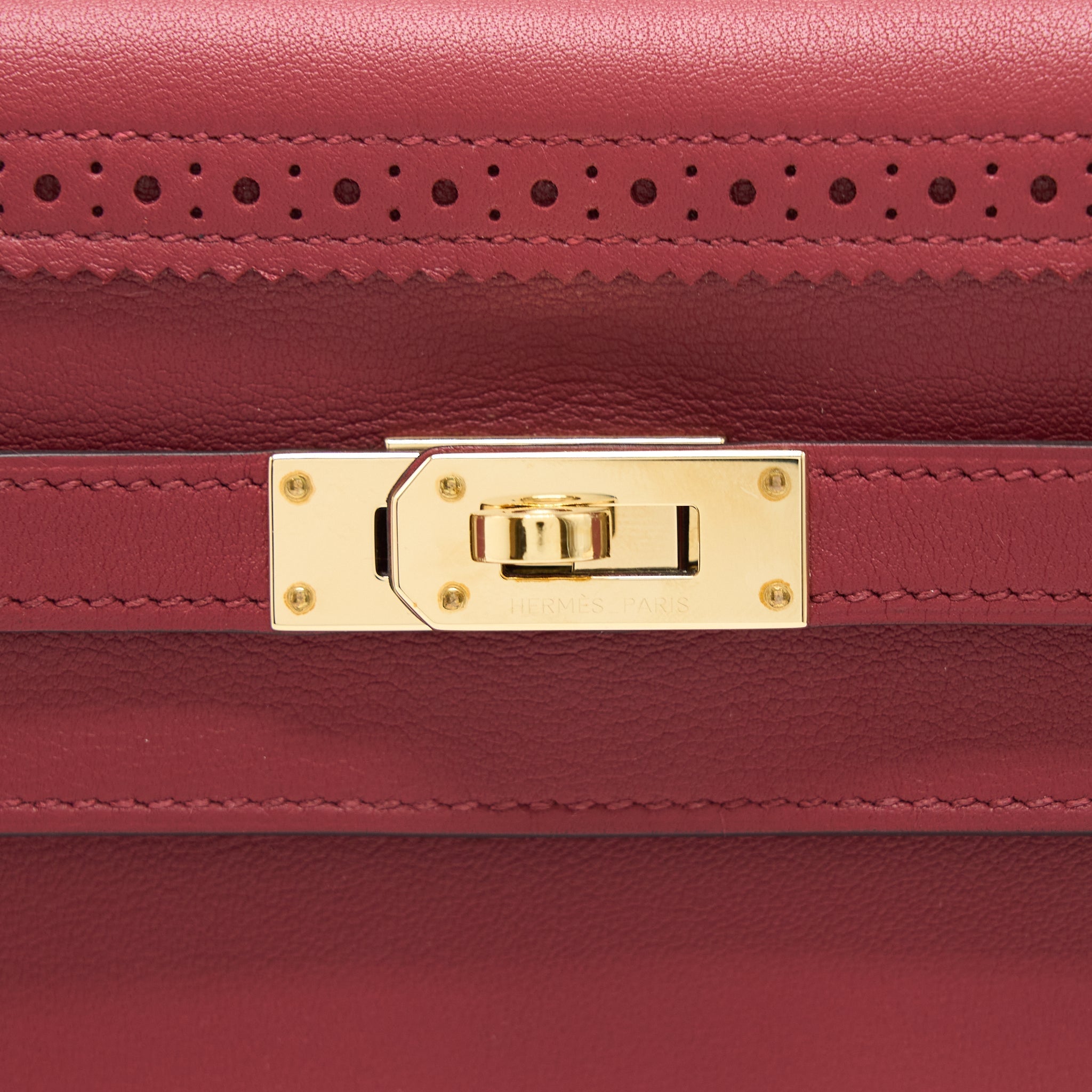HERMES KELLY CLASSIC GHILLIES WALLET SWIFT K1 ROUGE GRENAT GHW