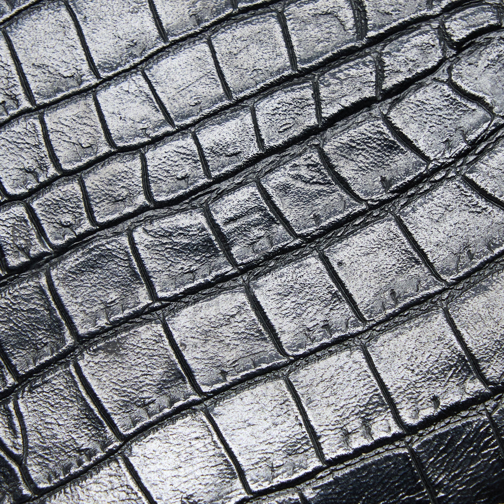 SAINT LAURENT KATE TASSEL CROC EMBOSSED CALFSKIN BLACK SHW