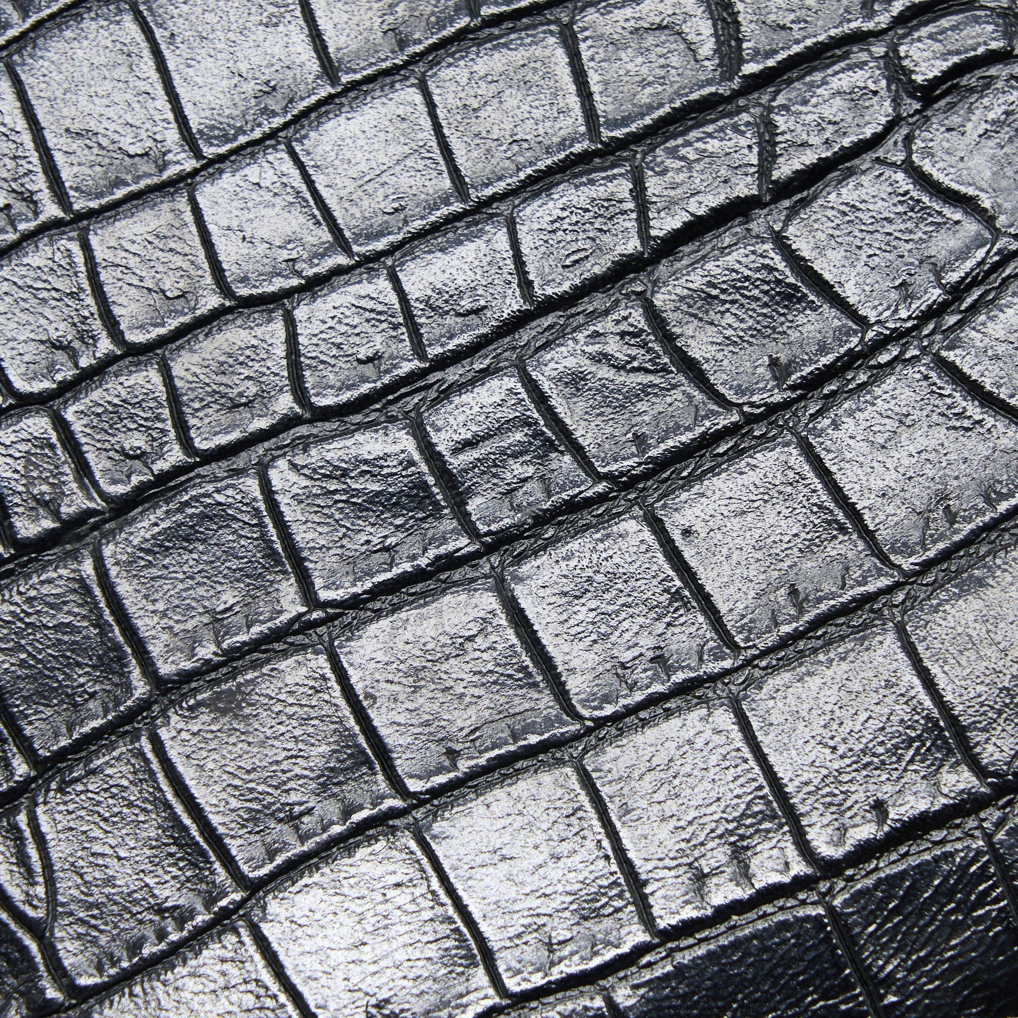 SAINT LAURENT KATE TASSEL CROC EMBOSSED CALFSKIN BLACK SHW