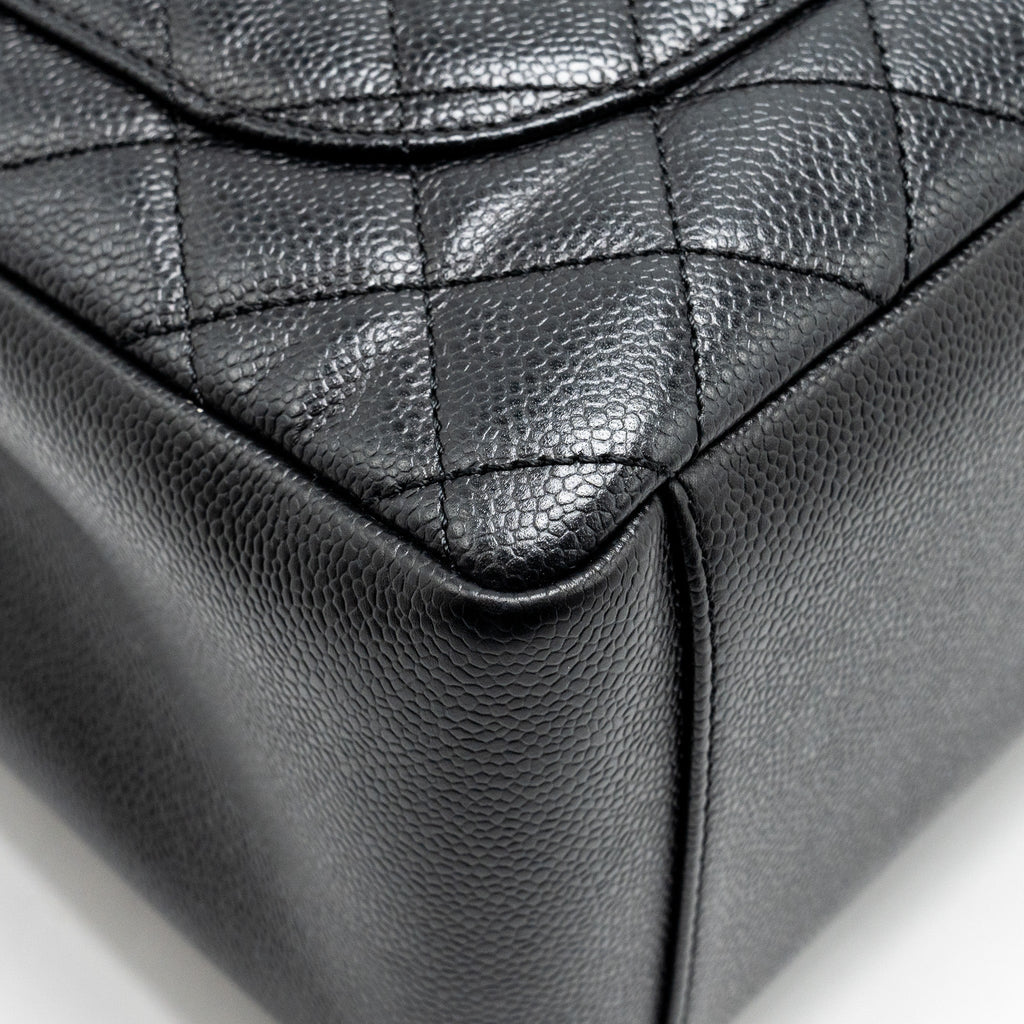CHANEL GRAND SHOPPING TOTE BAG CAVIAR BLACK SHW