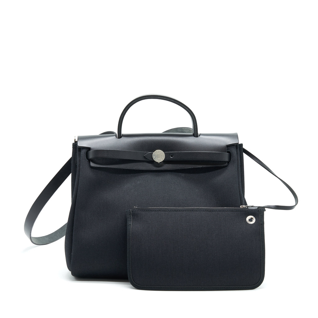 HERMES HERBAG ZIP 31 RETOUR BAG BLACK SHW