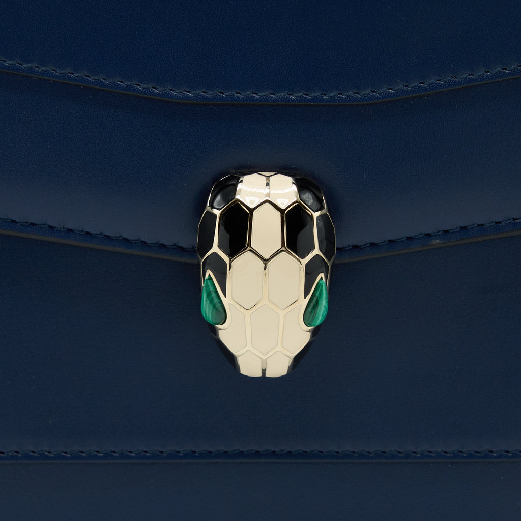 BVLGARI SERPENTI FOREVER SHOULDER BAG CALFSKIN DARK BLUE LGHW