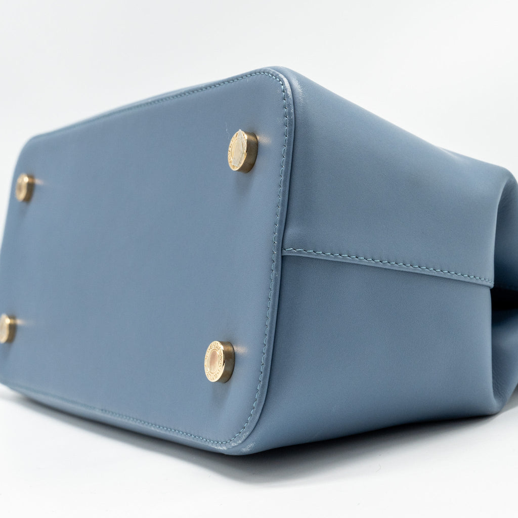 BVLGARI ISABELLA ROSSELLINI BAG LEATHER BLUE/LIGHT PURPLE GHW