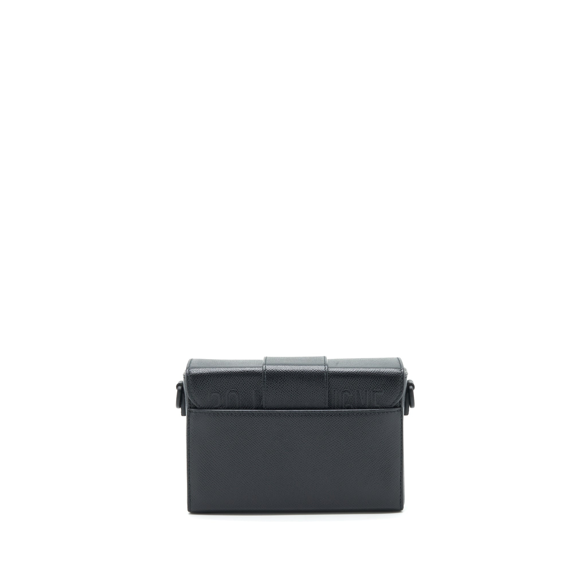 DIOR 30 MINI MONTAIGN BOX GRAINED CALFSKIN BLACK WITH BLACK HARDWARE
