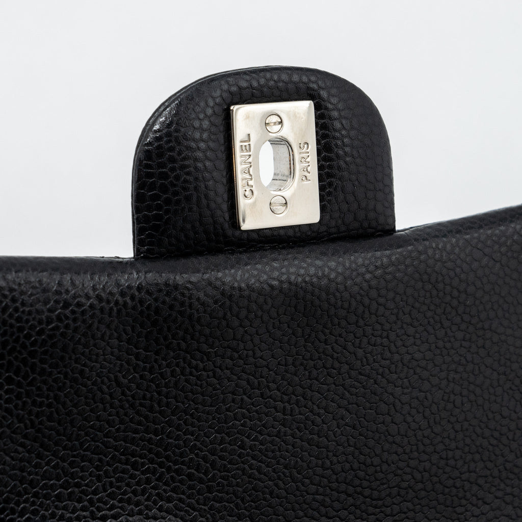 CHANEL CLASSIC MINI SQUARE FLAP BAG CAVIAR BLACK SHW