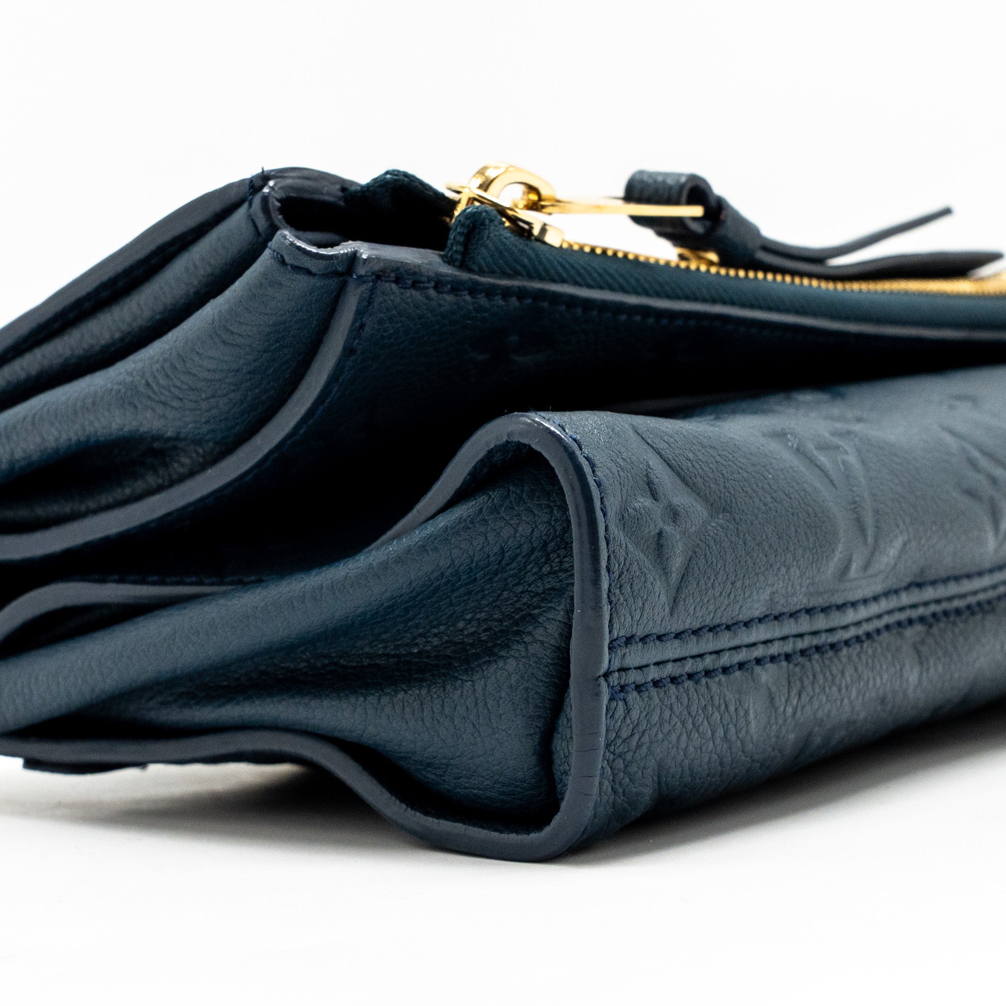 LOUIS VUITTON PETILLANTE CLUTCH MONOGRAM EMPREINTE LEATHER DARK BLUE GHW