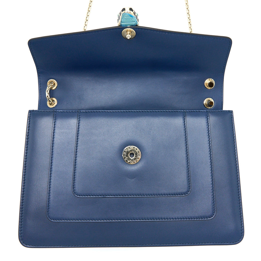 BVLGARI SERPENTI FOREVER SHOULDER BAG CALFSKIN DARK BLUE LGHW