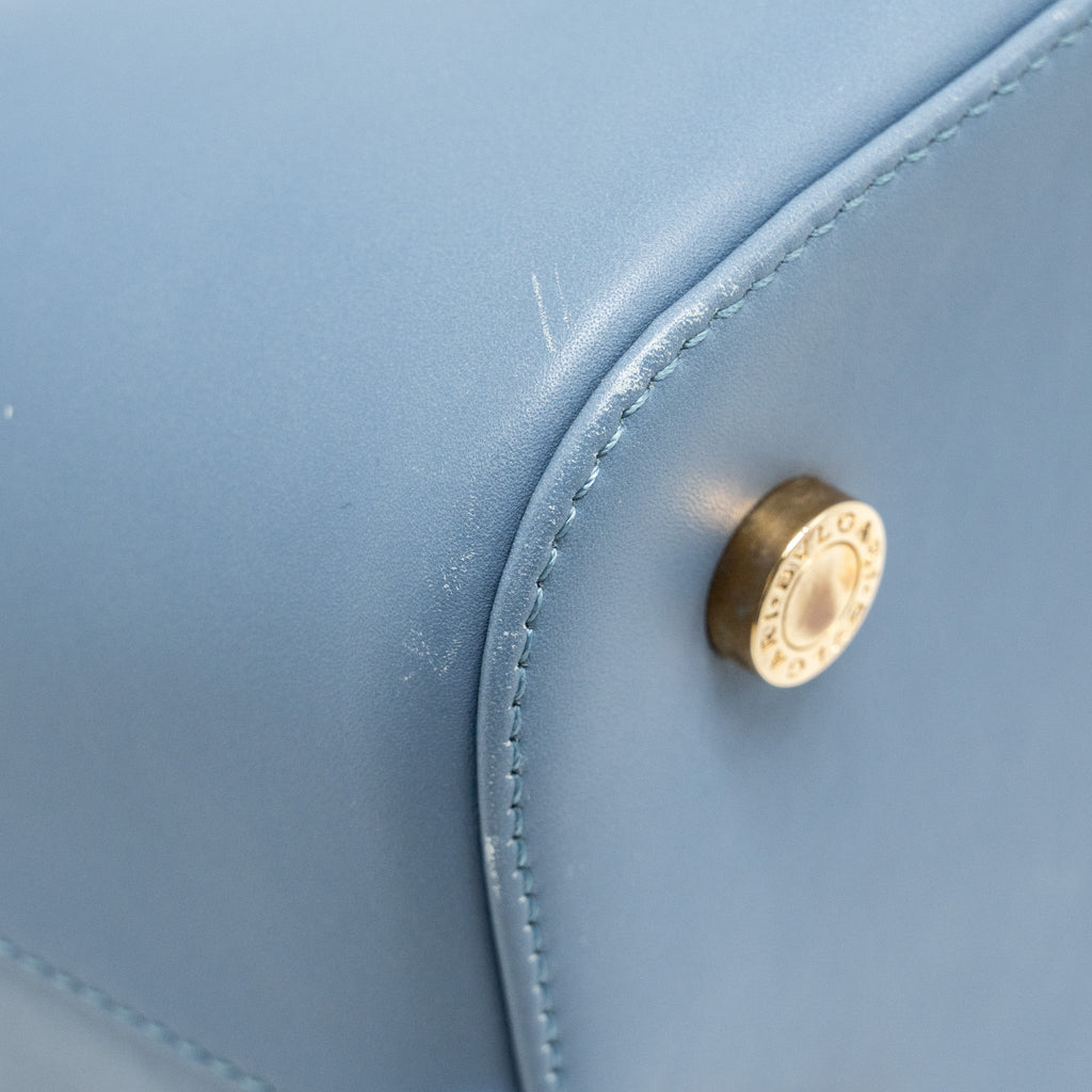 BVLGARI ISABELLA ROSSELLINI BAG LEATHER BLUE/LIGHT PURPLE GHW