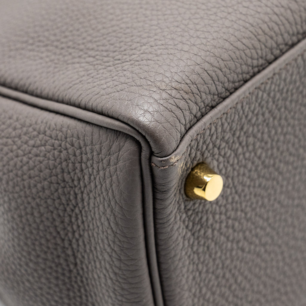 HERMES KELLY 32 TOGO 8F GRIS ETAIN GHW
