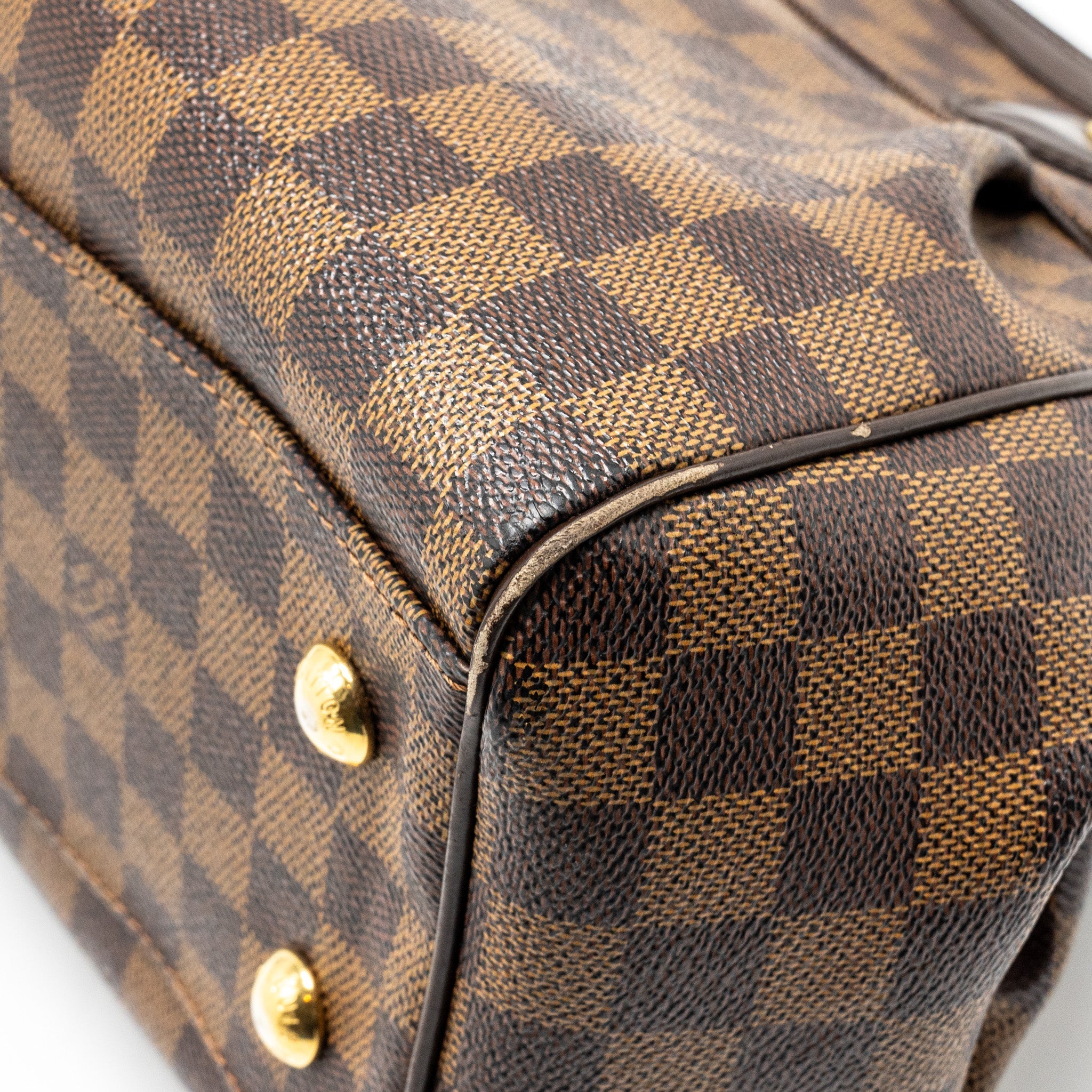 LOUIS VUITTON TREVI TOTE BAG DAMIER EBENE CANVAS GHW