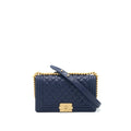 CHANEL BOY CHANEL OLD MEDIUM CAVIAR NAVY WITH GHW