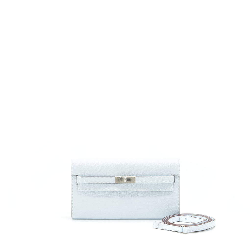 HERMES CLASSIC KELLY TO GO CHÈVRE MYSORE BLUE BRUME SHW