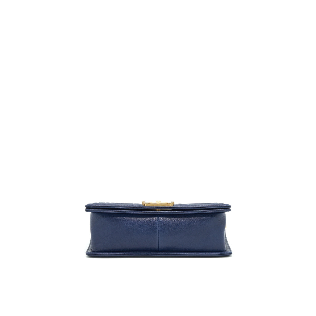 CHANEL BOY CHANEL OLD MEDIUM CAVIAR NAVY WITH GHW