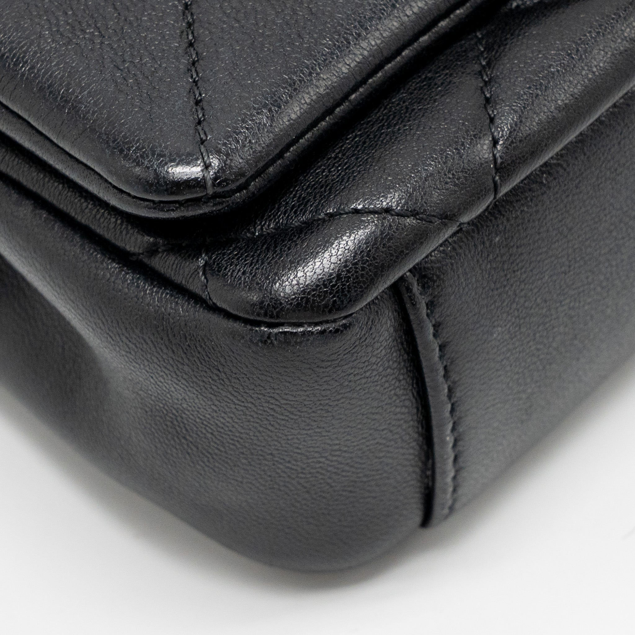 CHANEL SMALL CHAIN IS MORE FLAP BAG LAMBSKIN BLACK GHW
