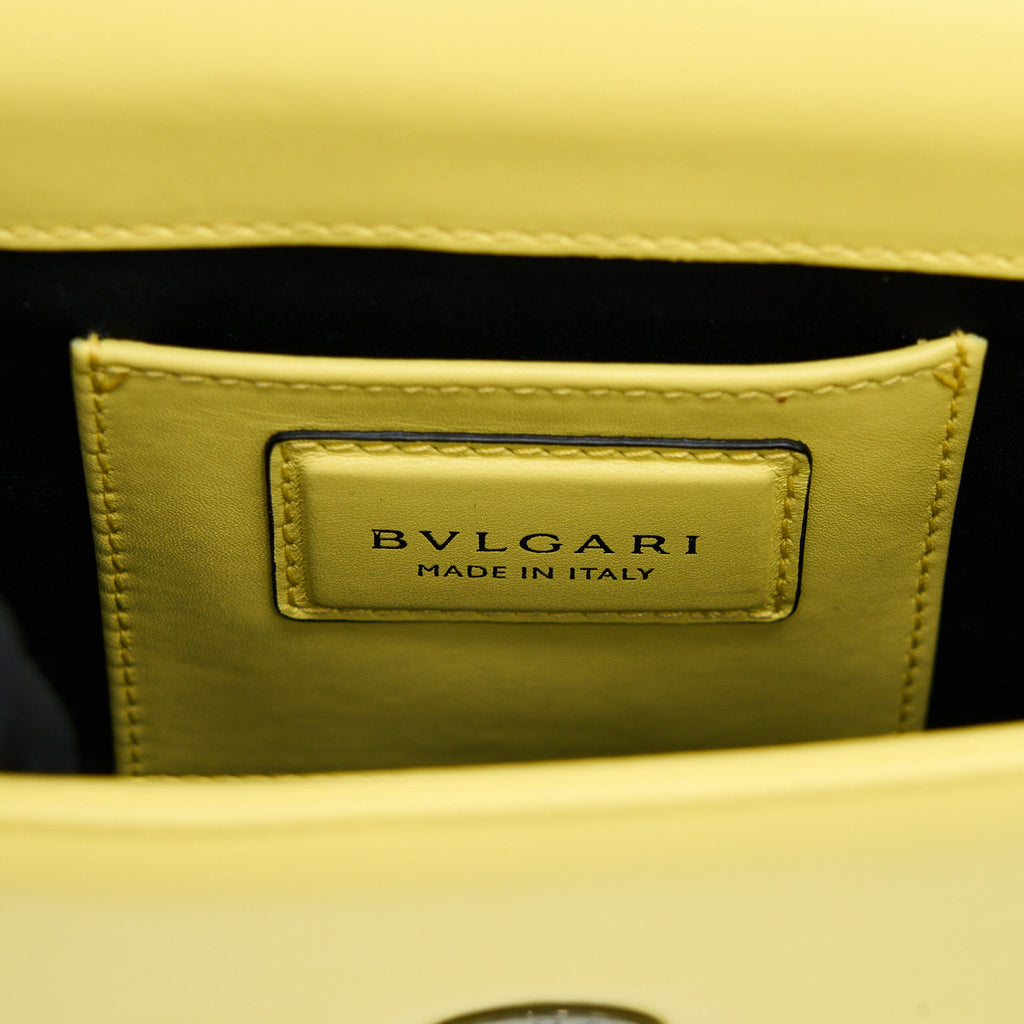 BVLGARI SERPENTI FOREVER CROSSBODY BAG CALFSKIN YELLOW BLACK HARDWARE