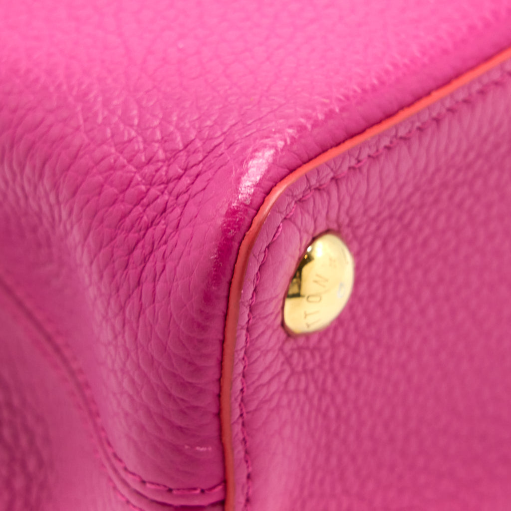 LOUIS VUITTON CAPUCINES BB CALFSKIN PINK/BRIGHT ORANGE GHW