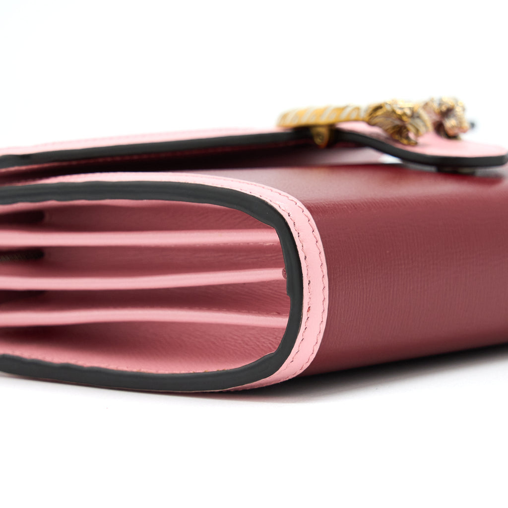 GUCCI DIONYSUS CHAIN WALLET RED/PINK WITH MULTICOLOUR HARDWARE