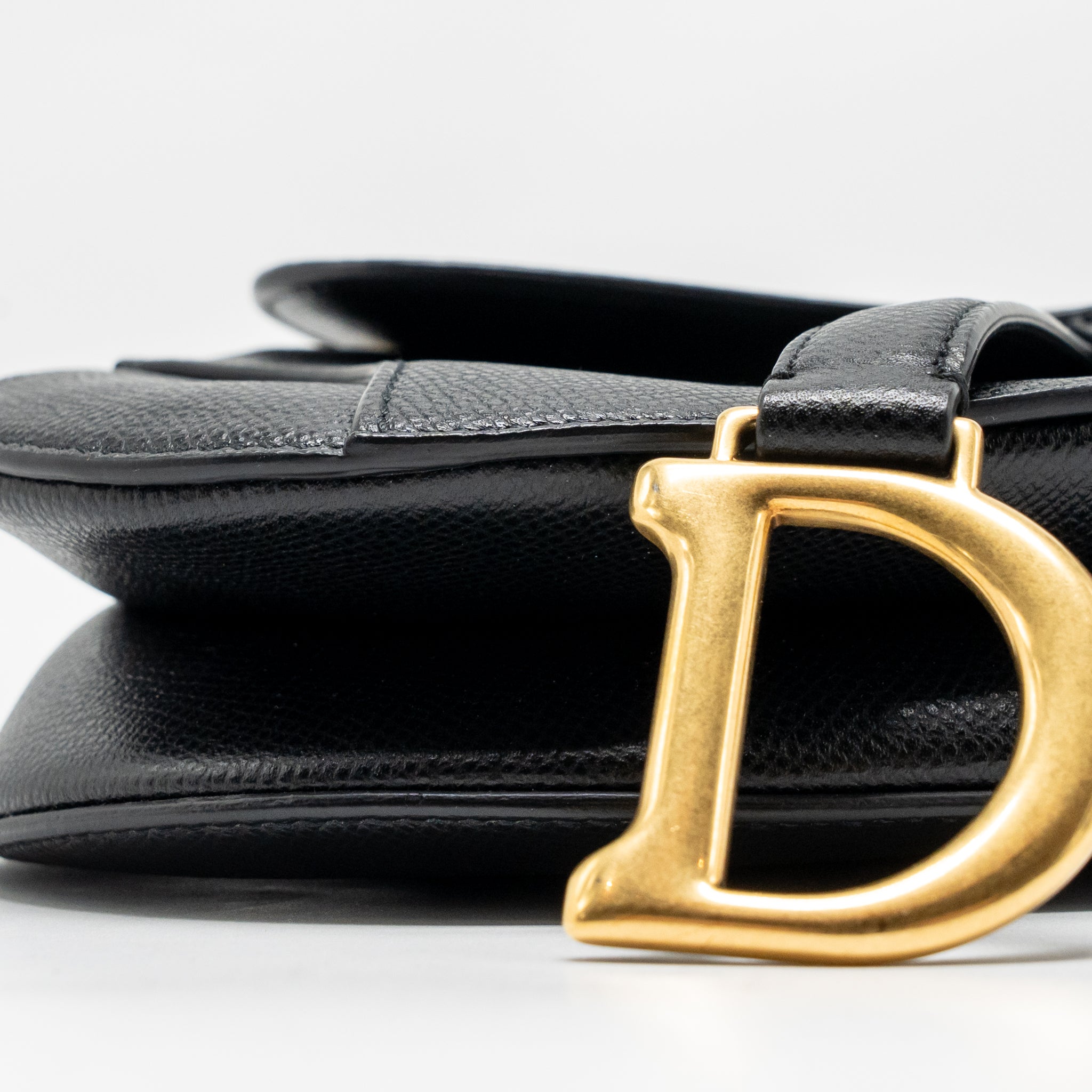 DIOR MINI SADDLE BAG CALFSKIN BLACK GHW