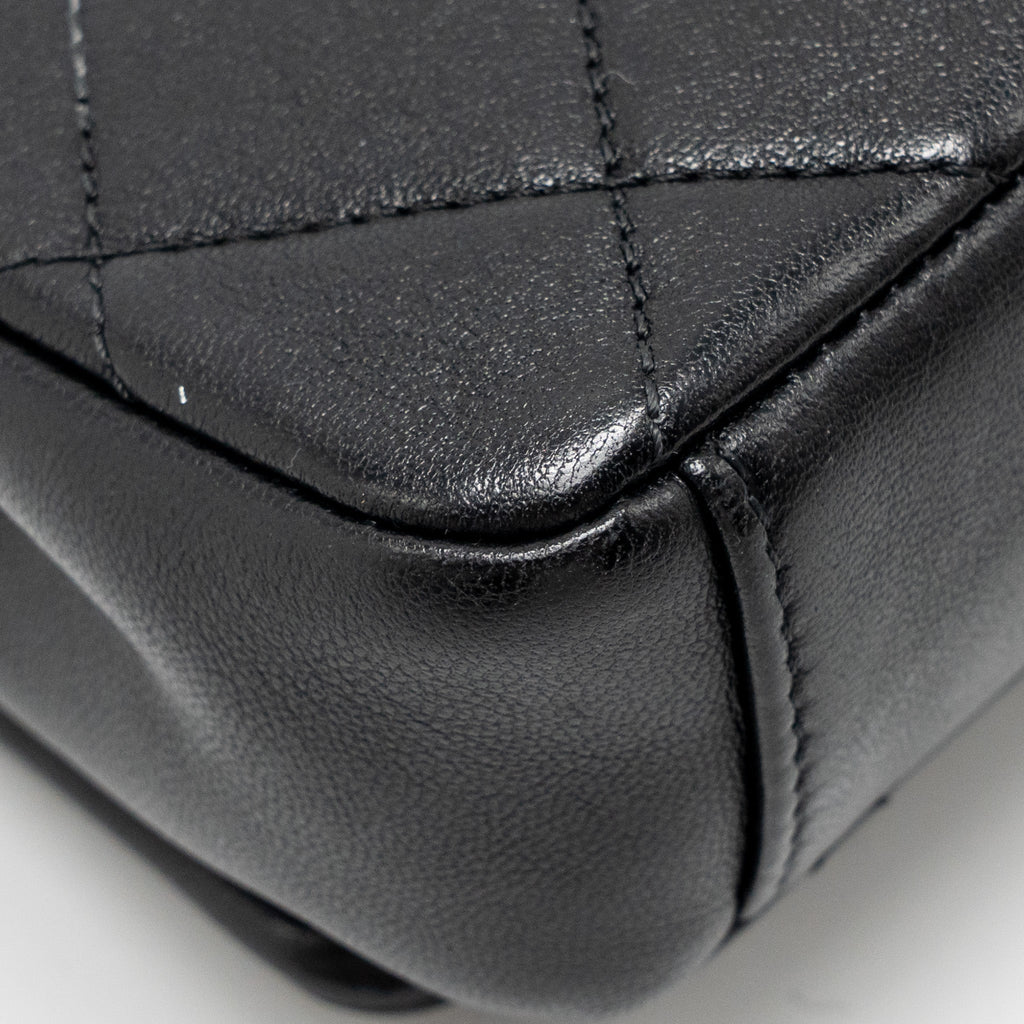 CHANEL SMALL CHAIN IS MORE FLAP BAG LAMBSKIN BLACK GHW