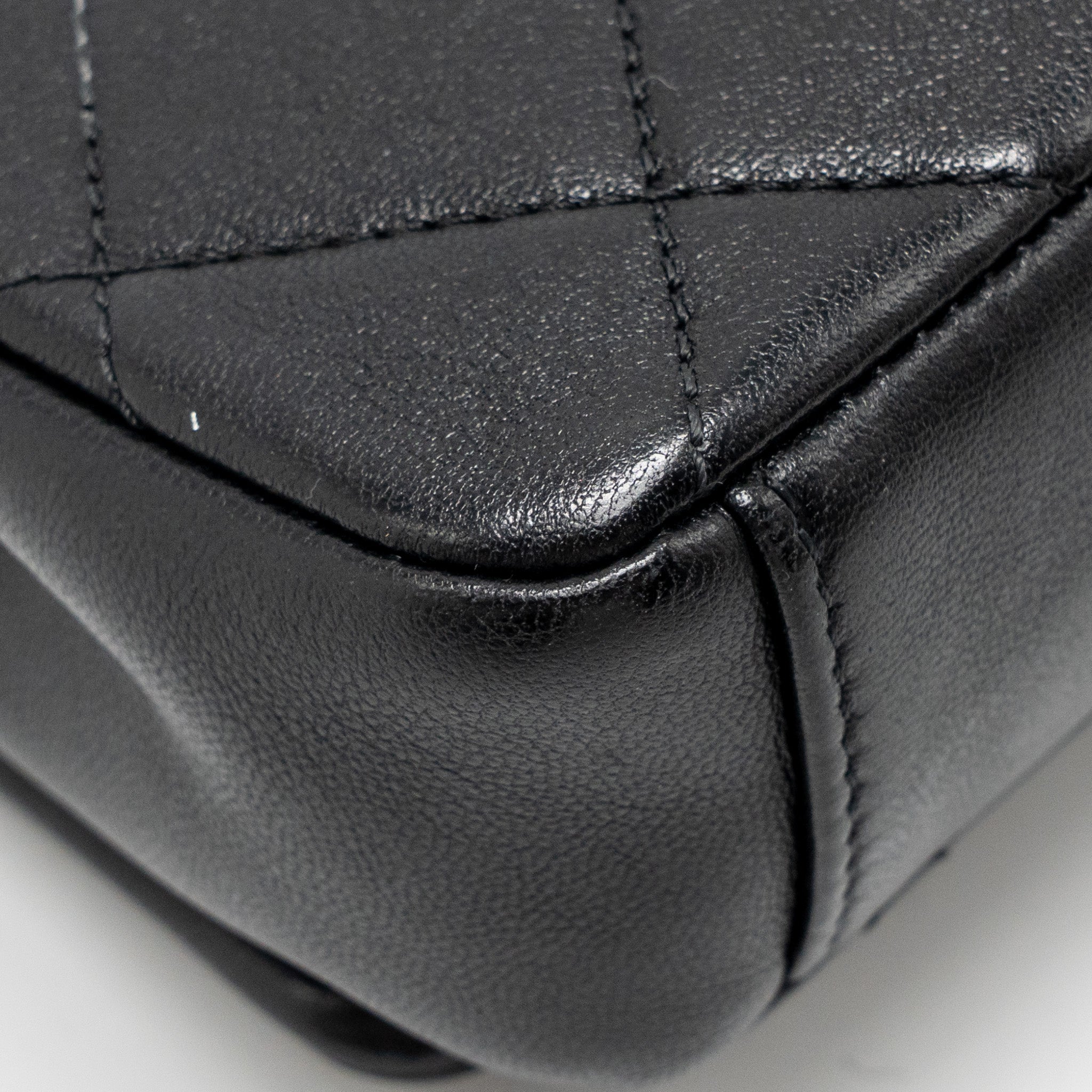 CHANEL SMALL CHAIN IS MORE FLAP BAG LAMBSKIN BLACK GHW