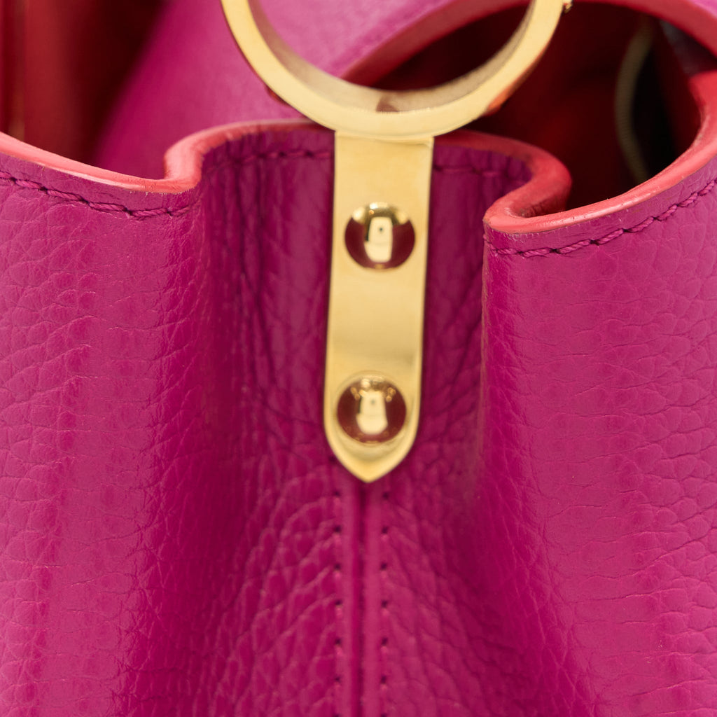 LOUIS VUITTON CAPUCINES BB CALFSKIN PINK/BRIGHT ORANGE GHW