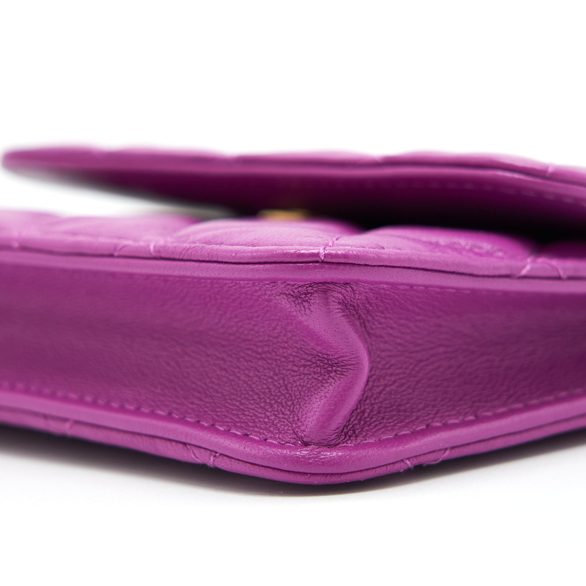 CHANEL PEARL CRUSH MINI BELT BAG LAMBSKIN PURPLE GHW