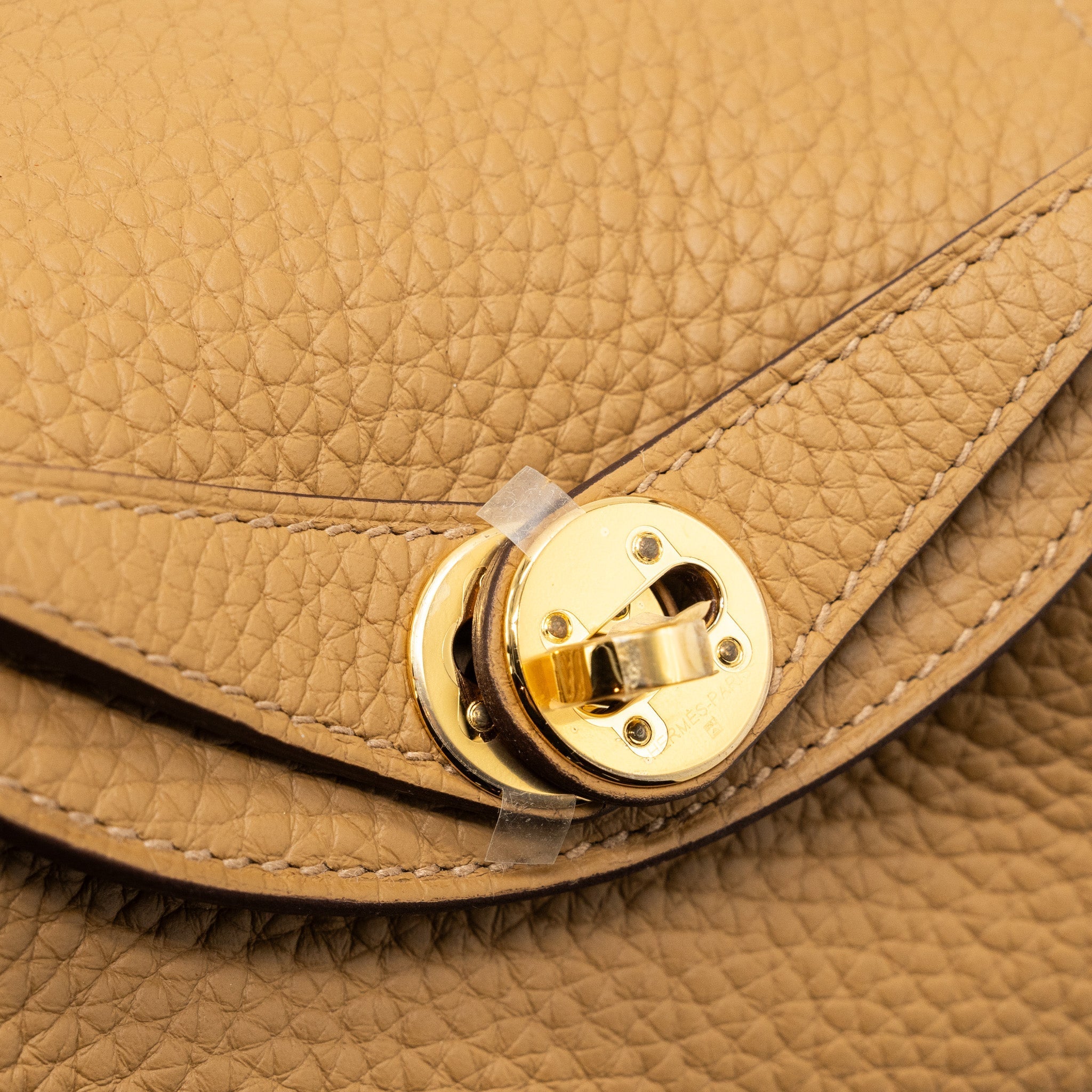 HERMES MINI LINDY CLEMENCE BISCUIT GHW