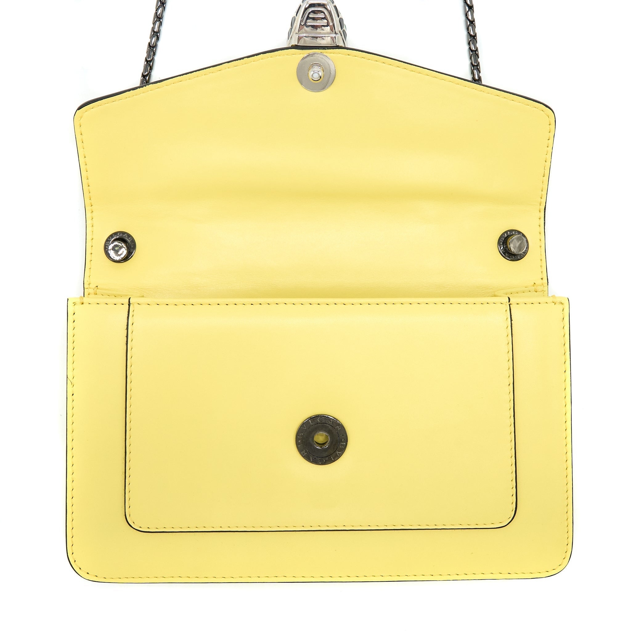BVLGARI SERPENTI FOREVER CROSSBODY BAG CALFSKIN YELLOW BLACK HARDWARE