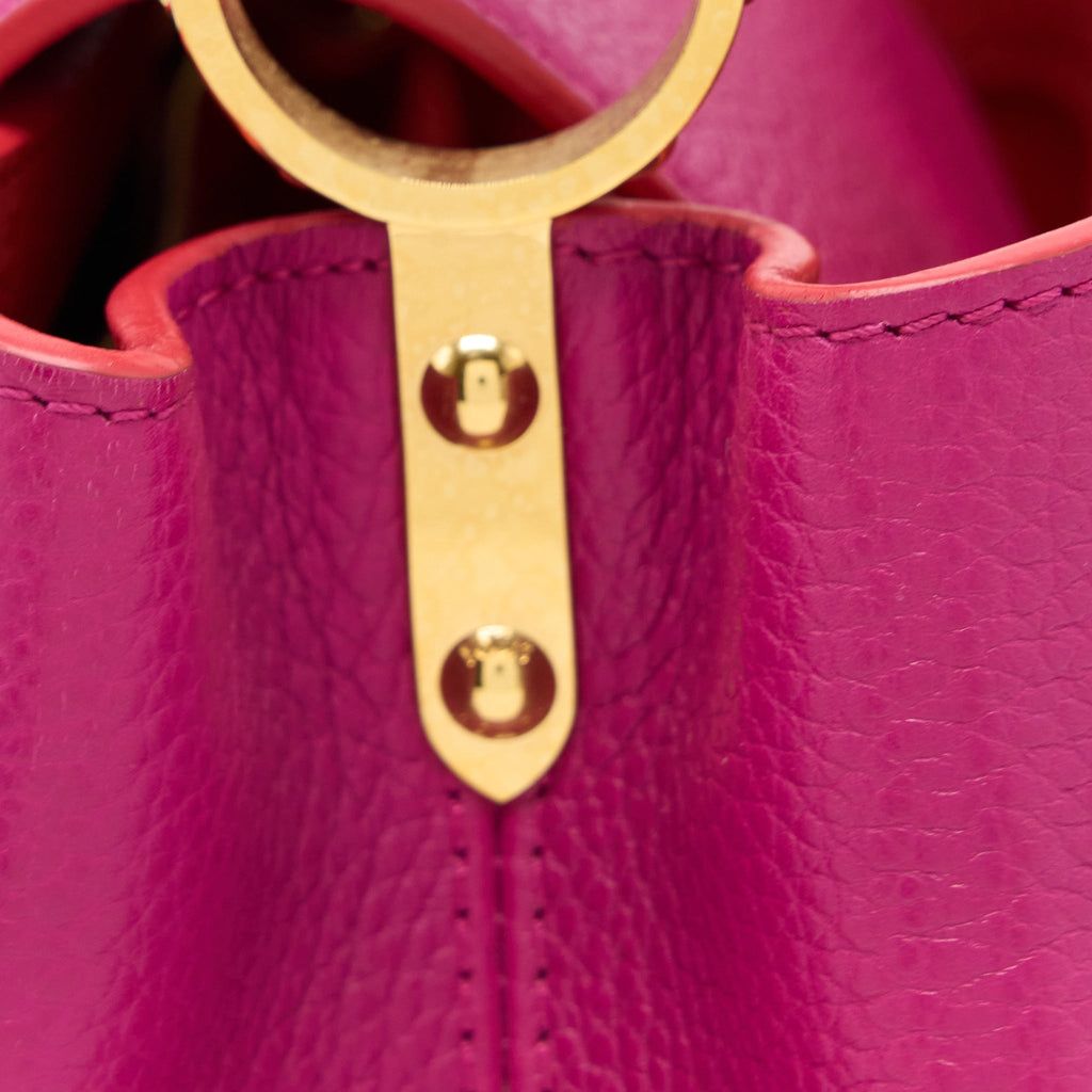 LOUIS VUITTON CAPUCINES BB CALFSKIN PINK/BRIGHT ORANGE GHW