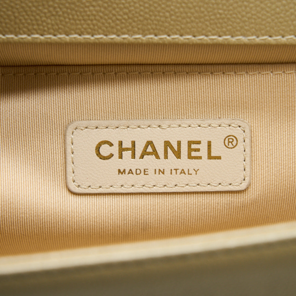 CHANEL MEDIUM BOY CAVIAR GOLD LGHW
