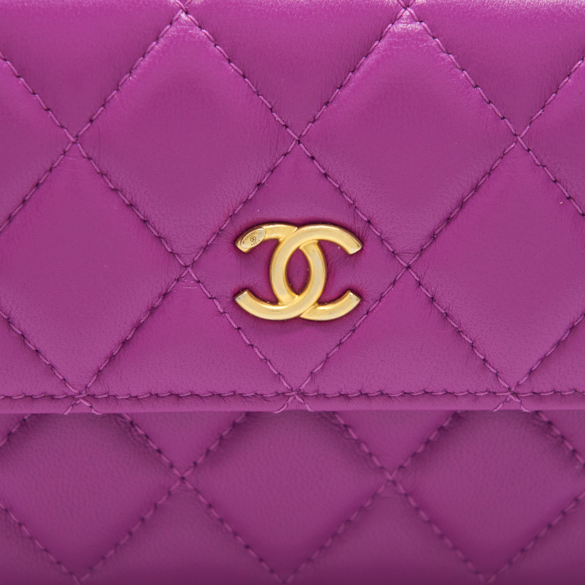 CHANEL PEARL CRUSH MINI BELT BAG LAMBSKIN PURPLE GHW