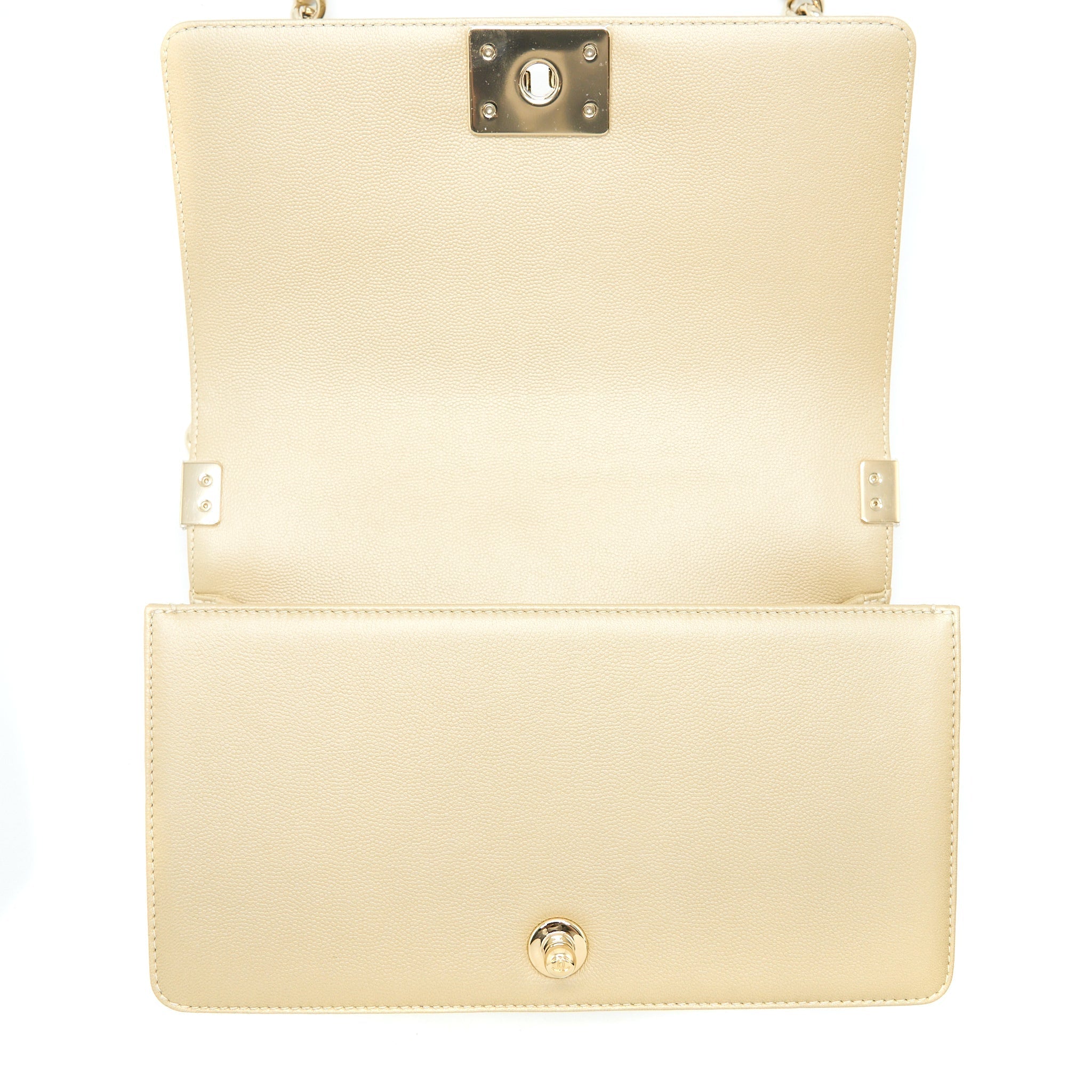CHANEL MEDIUM BOY CAVIAR GOLD LGHW