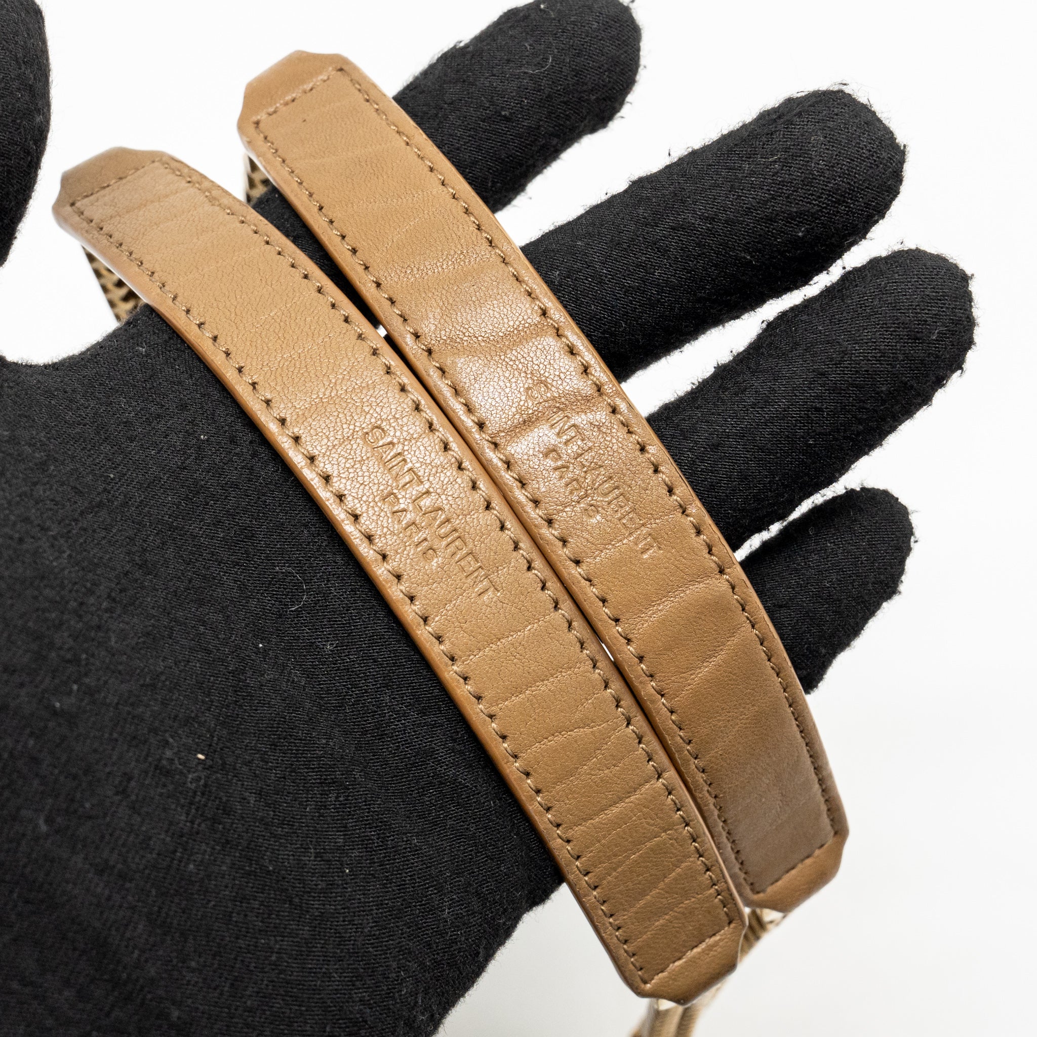 SAINT LAURENT/YSL NIKI BABY GRAINED LAMBSKIN DARK CORK GHW