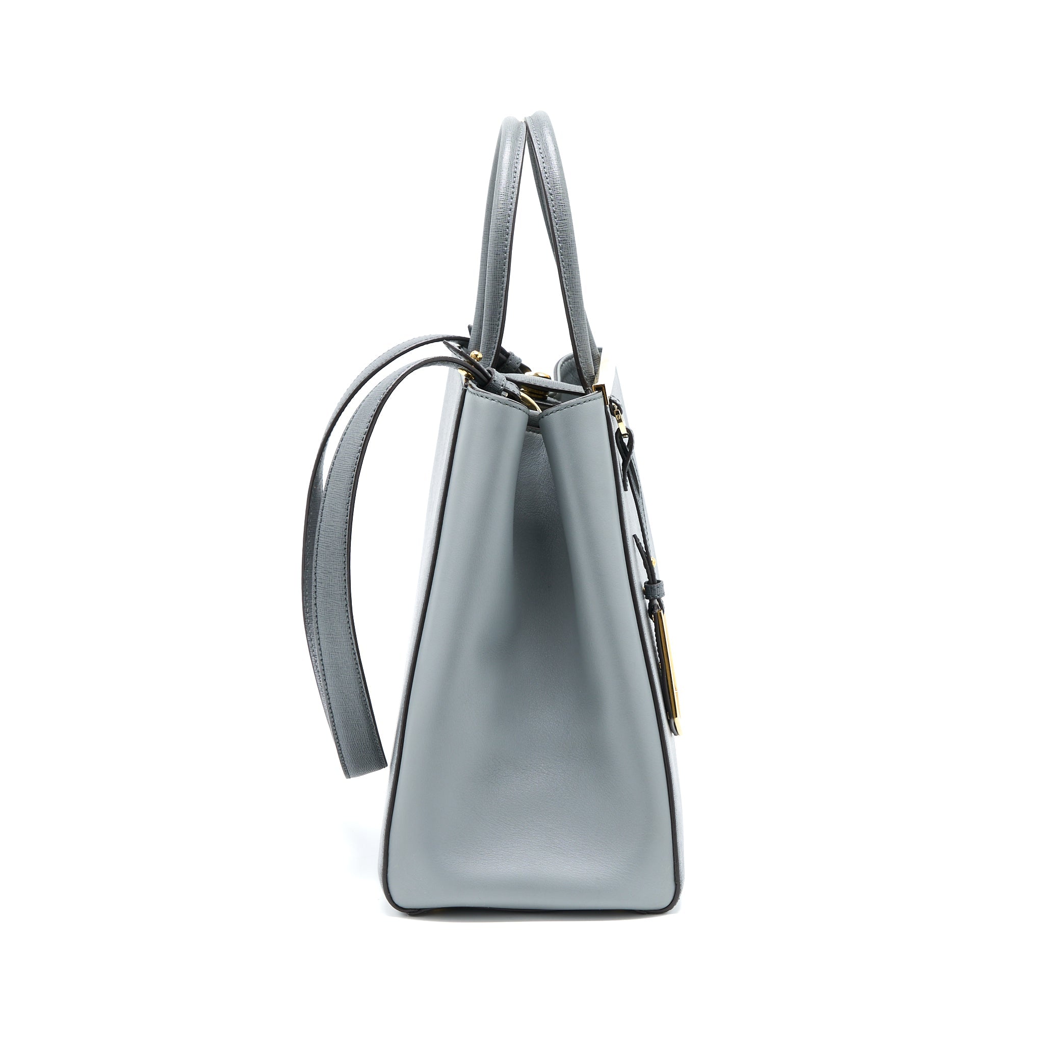 FENDI 2 JOURS LARGE BAG GREY GHW