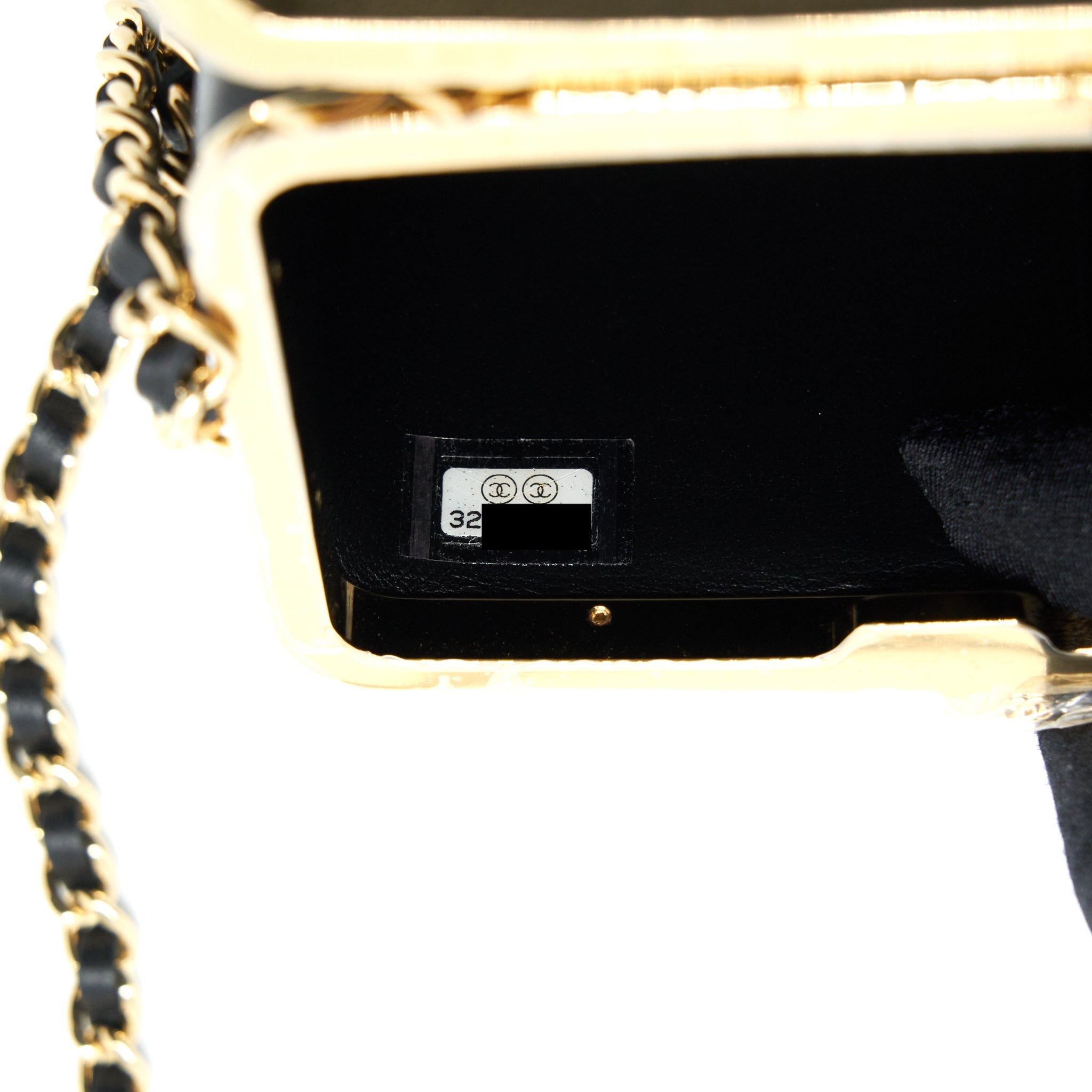 CHANEL SMALL CLIP FLAP VANITY WITH CHAIN LAMBSKIN BLACK GHW