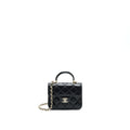 CHANEL 21K FLAP COIN PURSE WITH CHAIN BLACK LGHW