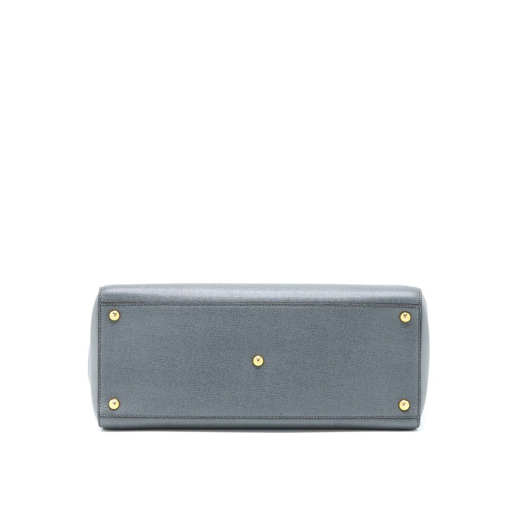 FENDI 2 JOURS LARGE BAG GREY GHW
