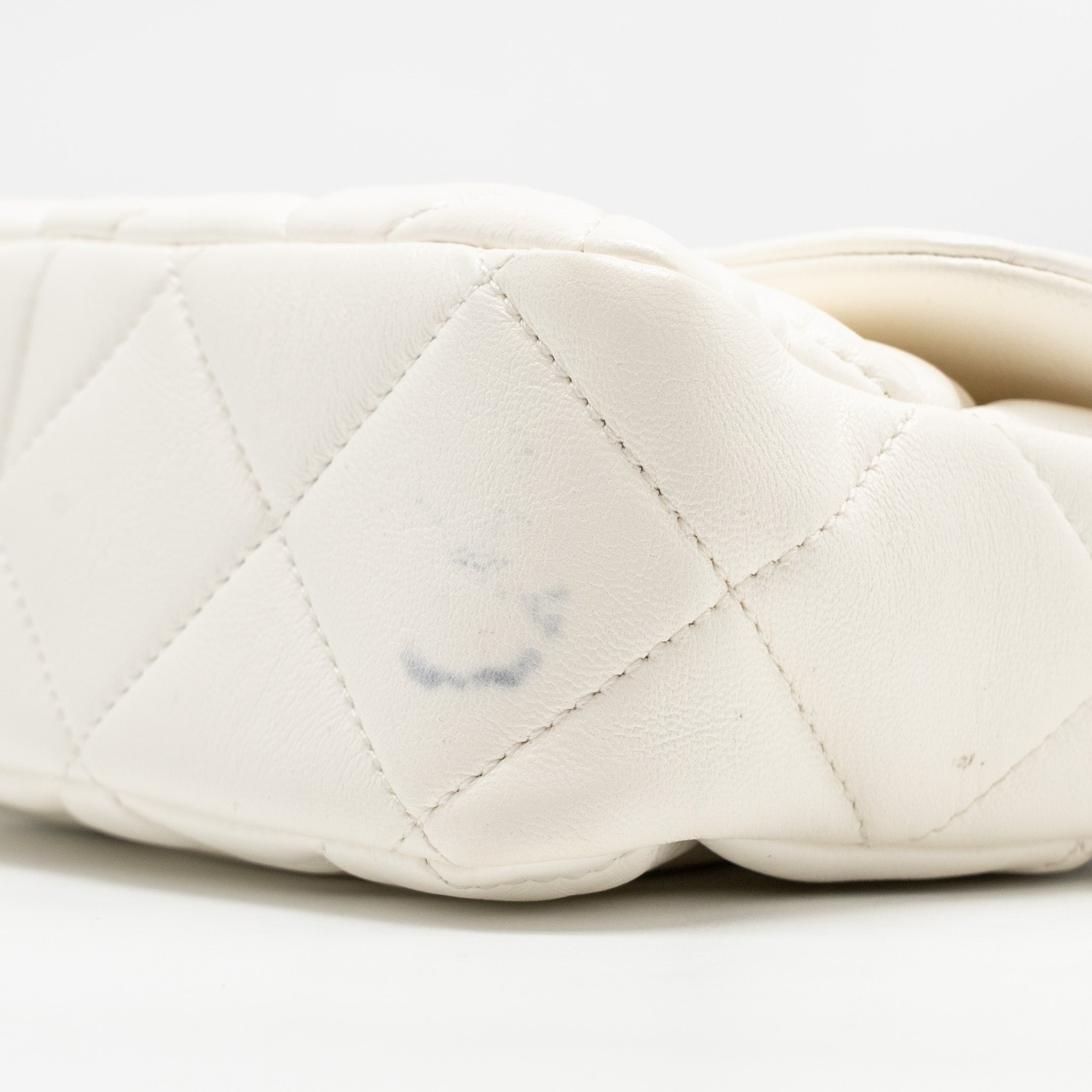 CHANEL 23S COCO LOVE SMALL FLAP BAG LAMBSKIN WHITE GHW (MICROCHIP)