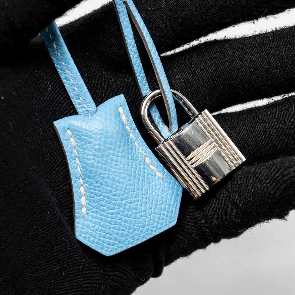 HERMES KELLY 35 EPSOM 7N BLUE CELESTE SHW