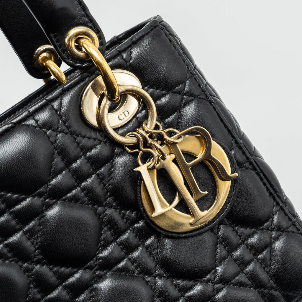 DIOR SMALL MY ABC LADY DIOR LAMBSKIN BLACK GHW