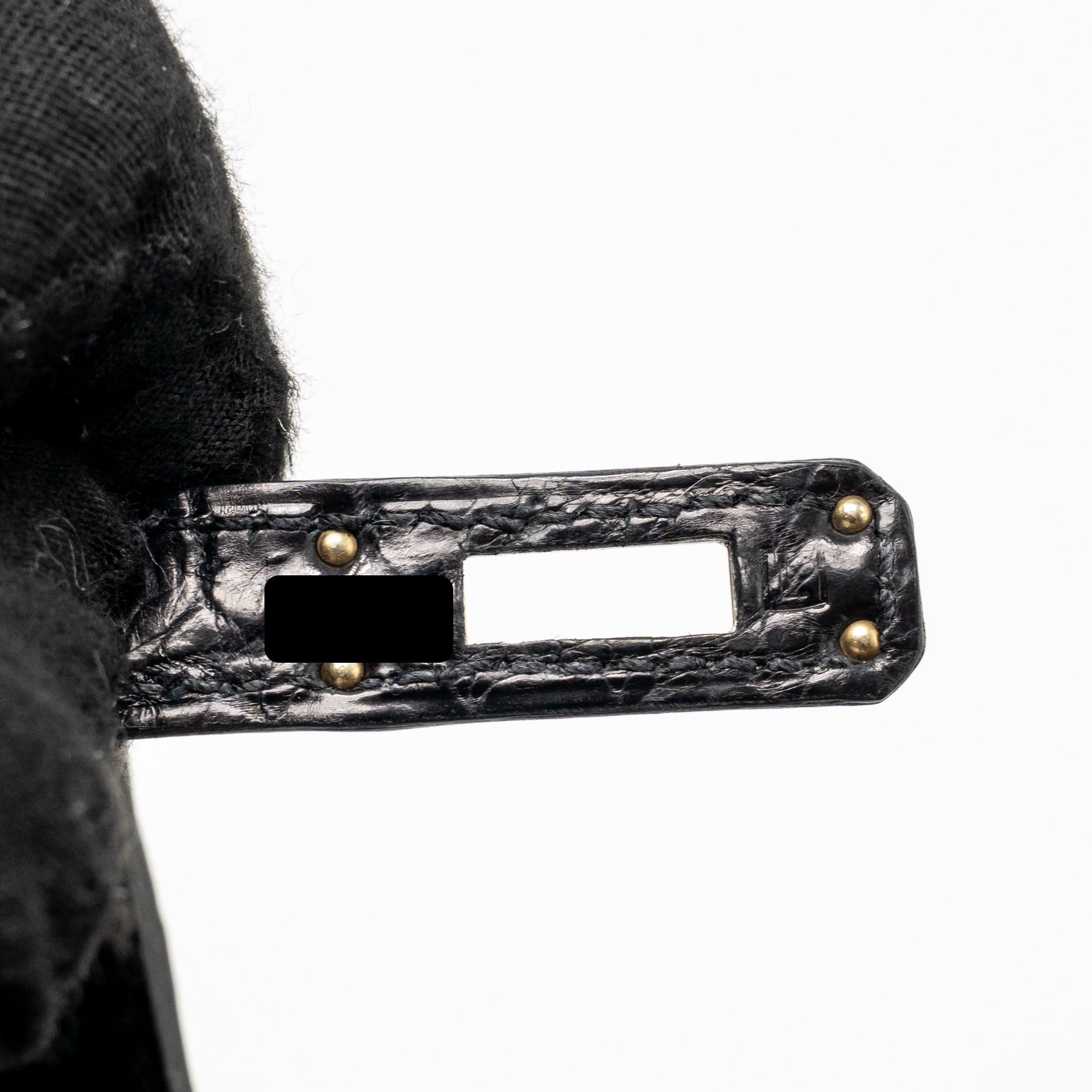 HERMES KELLY POCHETTE CROCODILE NILOTICUS MATT BLACK SHW