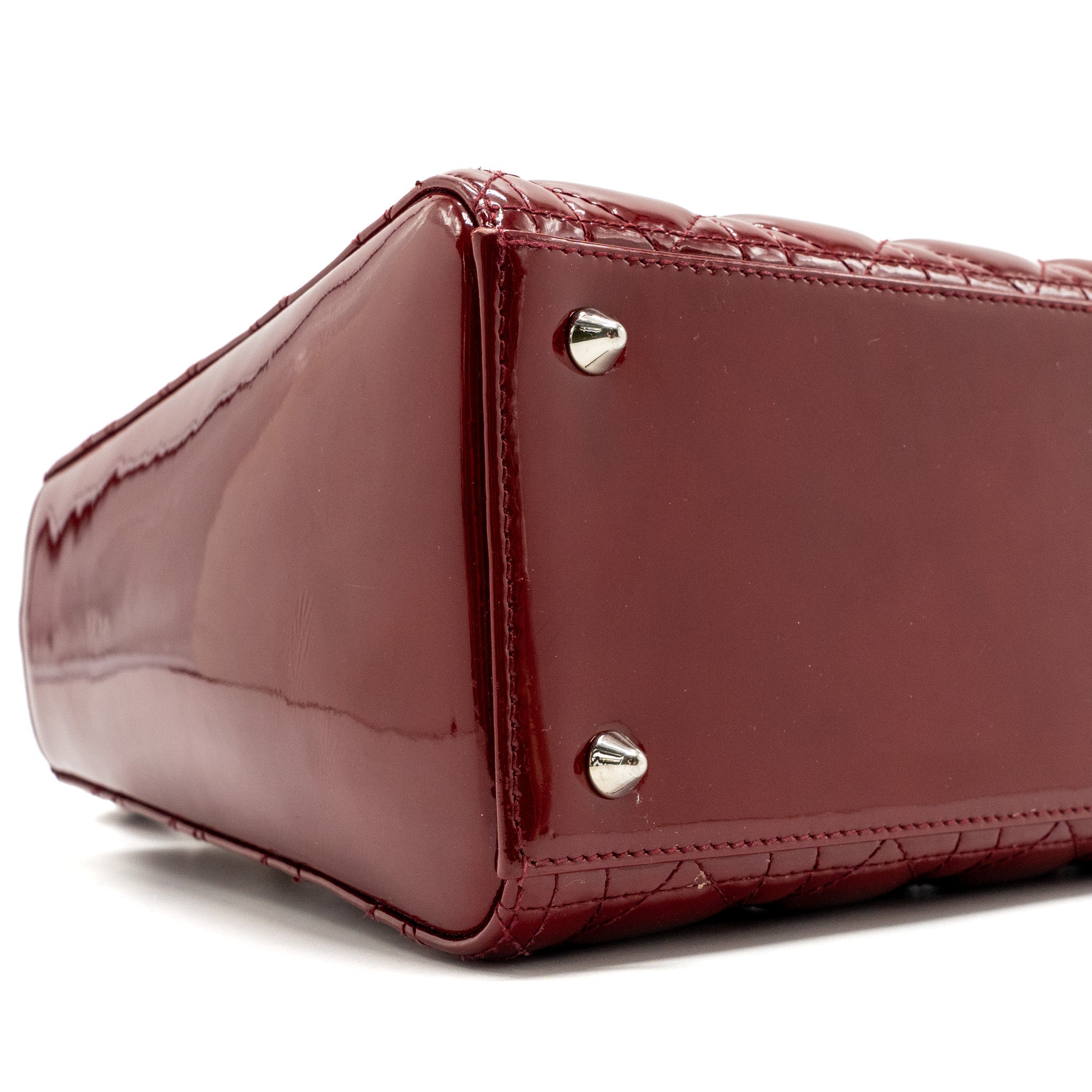 DIOR MEDIUM LADY DIOR PATENT RED SHW