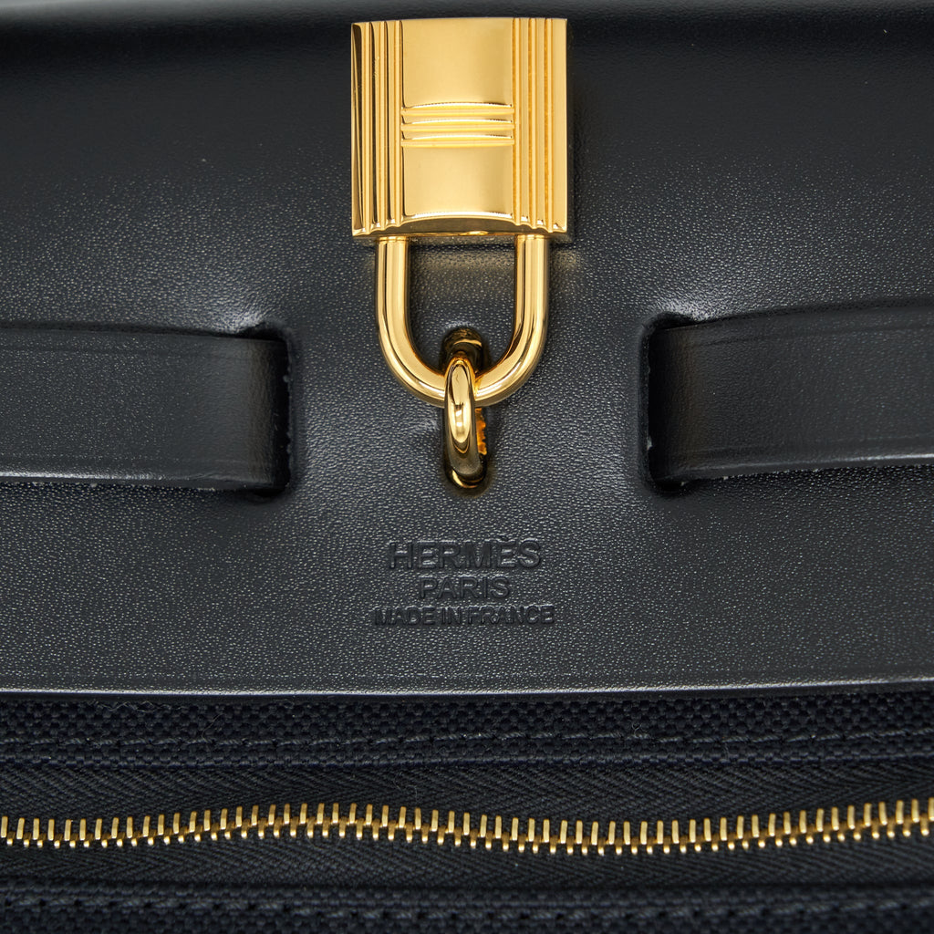 HERMES HERBAG 31 RETOUR BAG BLACK GHW